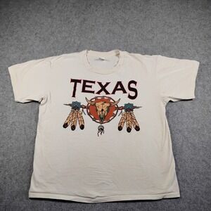Anvil Vintage Texas Southwest Steer Skull Graphic T Shirt Mens XL Cream